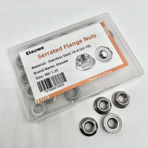 Etauwe 1/2-13 Flange Nuts Stainless Steel 304 Black Finish 25 PCS